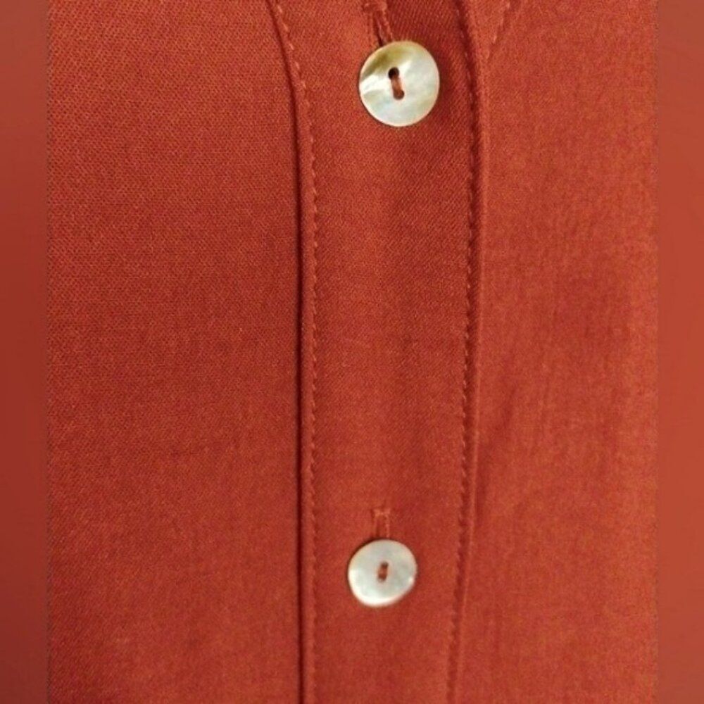 1. State Red Tiered Puff Sleeve Shell Buttons Dress Size Medium - Picture 7 of 8
